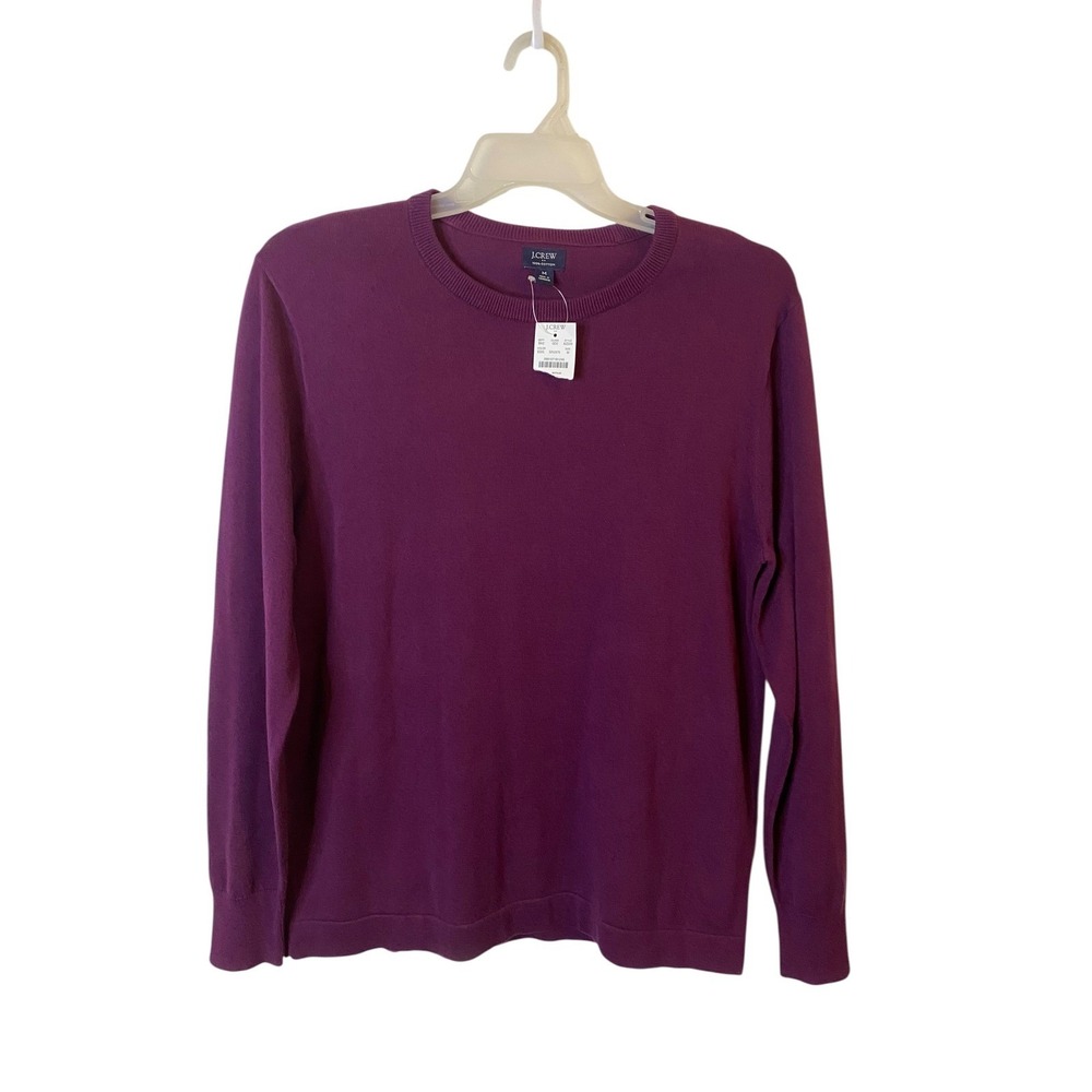 J.Crew Mens 100% Cotton Crewneck Pullover Sweater Purple AZ229 Size M NWT